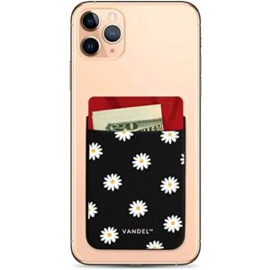 vandel pocket – designer stick-on fabric phone wallet for women and men, cute credit card holder for back of phone and iphone case, stretchy fabric adhesive sleeve for all iphones and androids
