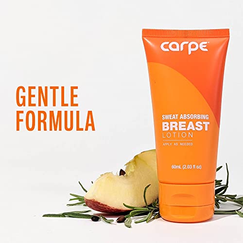 Carpe No-Sweat Breast (Pack of 2) - Helps Keep Your Breasts and Skin Folds Dry - Sweat Absorbing Lotion - Helps Control Under Breast Sweat - Great For Chafing and Stain Prevention