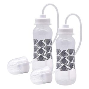 hands free baby bottle - anti-colic self feeding baby bottle system 9 oz (2 pack - elephant)