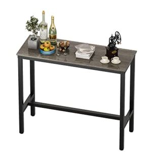 Teraves Bar Table with Solid Metal Frame,Counter Height Table Kitchen Bar Table for Dining Room,Living Room (47.24", Black Oak)