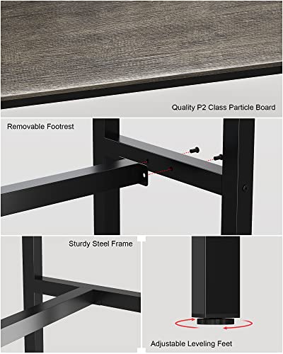 Teraves Bar Table with Solid Metal Frame,Counter Height Table Kitchen Bar Table for Dining Room,Living Room (47.24", Black Oak)