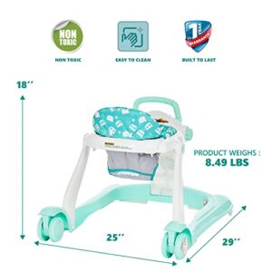 Dream On Me 2-in-1 Charlie Baby Walker, Easy Convertible Baby Walker, Walk Behind, Height Adjustable, Speed Adjusting Wheels, 360-degree Rotating Seat, Mint