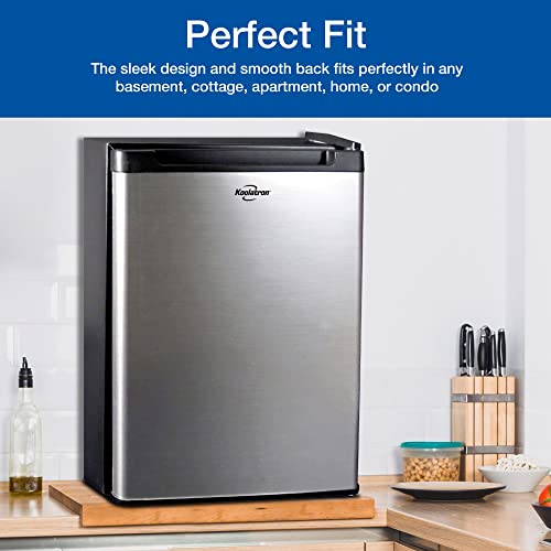 Koolatron Super Kool 45 Portable Fridge 1.76 Cu Ft (50L) Capacity, 12V DC / 110V AC, Stainless Steel, Thermoelectric Cooler, Heat Pipe Compact Fridge for Long-Haul Trucker, Car, Boat, Dorm, Office, RV