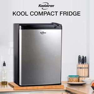 Koolatron Super Kool 45 Portable Fridge 1.76 Cu Ft (50L) Capacity, 12V DC / 110V AC, Stainless Steel, Thermoelectric Cooler, Heat Pipe Compact Fridge for Long-Haul Trucker, Car, Boat, Dorm, Office, RV