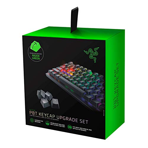 Razer Doubleshot PBT Keycap Upgrade Set for Mechanical & Optical Keyboards: Compatible with Standard 104/105 US and UK layouts - Razer Green