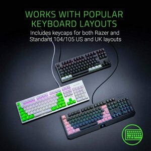 Razer Doubleshot PBT Keycap Upgrade Set for Mechanical & Optical Keyboards: Compatible with Standard 104/105 US and UK layouts - Razer Green