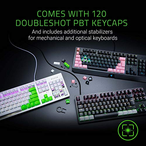 Razer Doubleshot PBT Keycap Upgrade Set for Mechanical & Optical Keyboards: Compatible with Standard 104/105 US and UK layouts - Razer Green