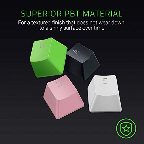 Razer Doubleshot PBT Keycap Upgrade Set for Mechanical & Optical Keyboards: Compatible with Standard 104/105 US and UK layouts - Razer Green