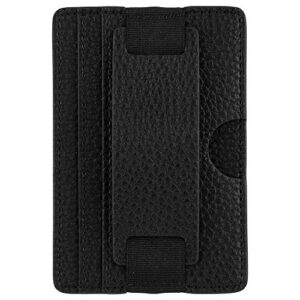 Case-Mate - Stick On Credit Card Wallet - Phone Holder - Loop Pockets - Ultra-Slim Card Holder - Finger Loop for Secure Hold - fit - Apple – iPhone – Samsung – Galaxy – Black