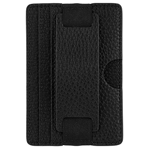 Case-Mate - Stick On Credit Card Wallet - Phone Holder - Loop Pockets - Ultra-Slim Card Holder - Finger Loop for Secure Hold - fit - Apple – iPhone – Samsung – Galaxy – Black