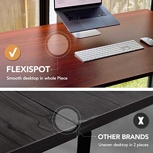 FLEXISPOT EC1 Electric Standing Desk 48 x 30 Inches Height Adjustable Desk Sit Stand Desk Base Home Office Table Stand up Desk (EC1 Classic Black Frame + 48 in Mahogany Top,2 Packages)