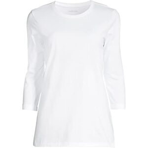 Lands' End Womens 3Q Cotton Supima Crew Neck Tunic White Plus 2x