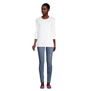 Lands' End Womens 3Q Cotton Supima Crew Neck Tunic White Plus 2x