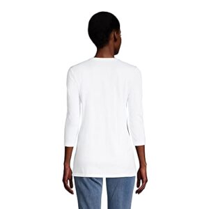 Lands' End Womens 3Q Cotton Supima Crew Neck Tunic White Plus 2x