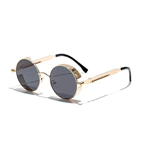 Technigadgets Jacob Steampunk Sunglasses (Gold Black)