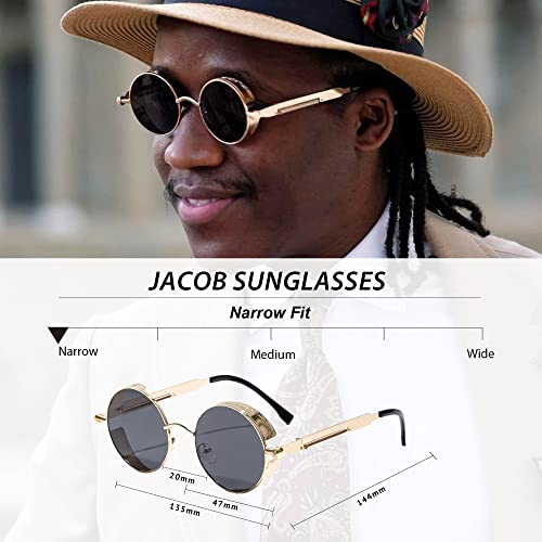 Technigadgets Jacob Steampunk Sunglasses (Gold Black)