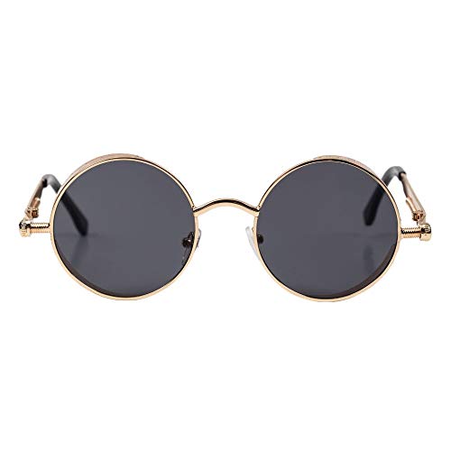 Technigadgets Jacob Steampunk Sunglasses (Gold Black)