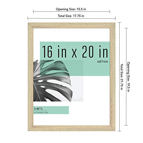 MCS Studio Gallery Frame, Natural Woodgrain, 16 x 20 in, Single