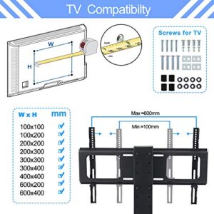 TV Stand with Mount Height Adjustable Bracket Entertainment Stand for 32 to 65 inch Plasma LCD LED or Curved Screen TV 3-Tier Tempered Glass Universal Media Stand Floor tv Stand IANIYA