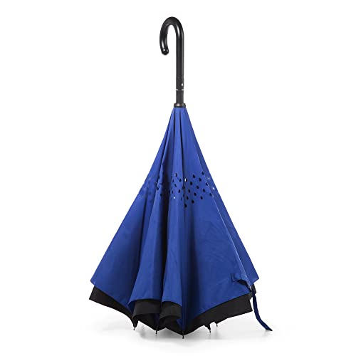 totes InBrella Reverse Close Umbrella, Invisible Water Repellent Coating, Auto Close