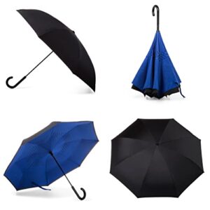 totes InBrella Reverse Close Umbrella, Invisible Water Repellent Coating, Auto Close