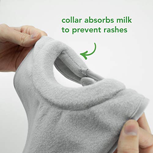 green sprouts Stay-dry Milk Catcher Bibs (6 Pack) | Collar absorbs milk to prevent rashes | Waterproof inner layer, Absorbent terry cotton, Machine washable