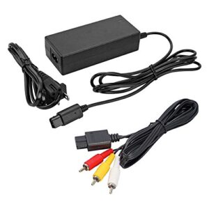 jadebones replacement ac power adapter block, composite av cable for gamecube ngc console