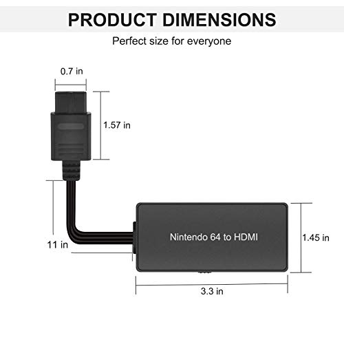 ZUZONG HDMI Cable for N64, Support 16:9/4:3 Conversion, N64 to HDMI Converter, Composite with N64/GameCube/SNES