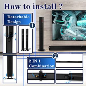 keatalker Sound Bar Portable Soundbar for Home Theater Wireless Speakers 3D Surround Sound with Built-in Subwoofers for TV PC Phones Tablets with Remote Control(37")