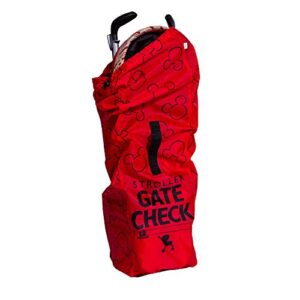 j.l. childress disney baby gate check bag for single umbrella strollers - disney stroller bag for airplane - stroller travel bag for airplane - red, mickey mouse
