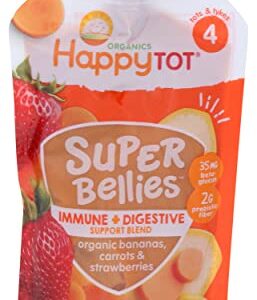 HAPPY TOT Organic Banana, Carrots, & Strawberries Immunity Baby Food, 4 OZ