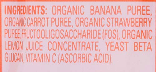 HAPPY TOT Organic Banana, Carrots, & Strawberries Immunity Baby Food, 4 OZ
