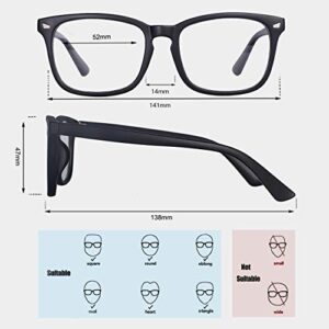 MAXJULI Blue Light Blocking Glasses,Computer Reading/Gaming/TV/Phones Glasses for Women Men(Matt Black)