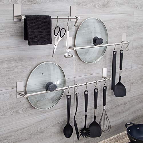 Bathroom Towel Bar Towel Holder,ULIFESTAR Strong 3M Self Adhesive Hand Towel Holder,Wall Mounted Stainless Steel Towel Rack for Bathroom,Kitchen Dish Cloths Hanger,Brushed Nickel (12'')