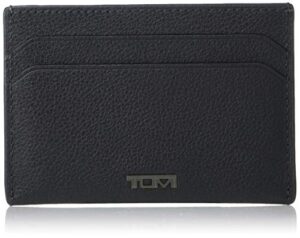 tumi nassau money clip card case with rfid lock for men - keeps your most essential cards and cash - black texture