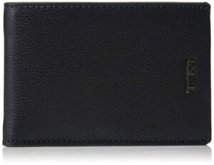 tumi - nassau slim single billfold wallet for men - black texture