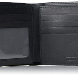 TUMI Nassau Global Center Flip Passcase Wallet with RFID Lock for Men - Fitted with 2 Cash Sleeves Sized for International Currencies - Black Texture