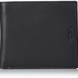 TUMI Nassau Global Center Flip Passcase Wallet with RFID Lock for Men - Fitted with 2 Cash Sleeves Sized for International Currencies - Black Texture