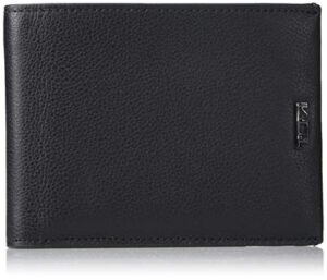 tumi nassau global removable passcase wallet with rfid lock for men - with 2 cash sleeves and 8 card pockets - black texture