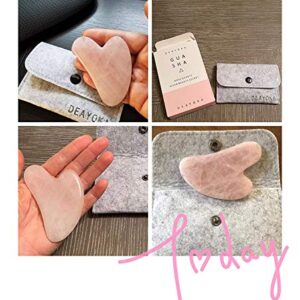 DEAYOKA Rose Quartz Gua Sha Tool - Asian Beauty Secret - 100% Authentic & Genuine Rose Quartz