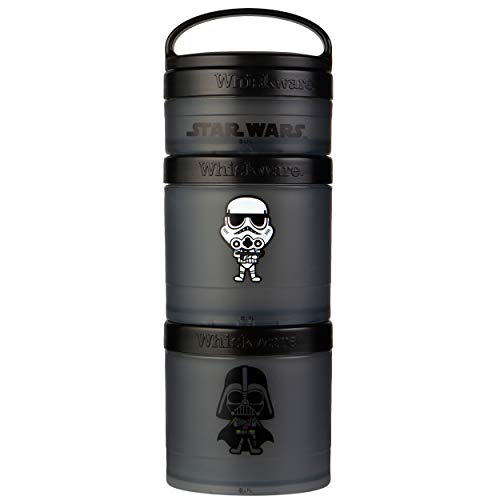 Whiskware Star Wars Stackable Snack Containers for Kids and Toddlers, 3 Stackable Snack Cups for School and Travel, Stormtrooper and Darth Vader