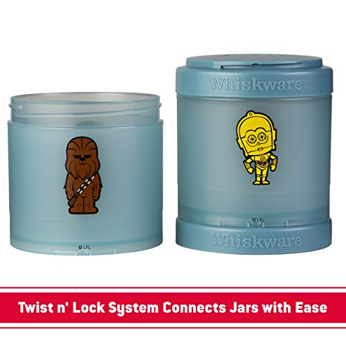 Whiskware Star Wars Stackable Snack Containers for Kids and Toddlers, 3 Stackable Snack Cups for School and Travel, Stormtrooper and Darth Vader