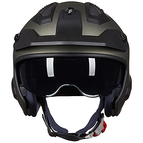 ILM Open Face Motorcycle 3/4 Half Helmet for Dirt Bike Moped ATV UTV Motocross Cruiser Scooter DOT Model 726X (Midnight Green,L)