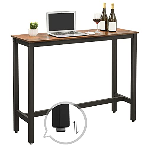 VASAGLE Narrow, Bar Table with Sturdy Metal Frame, Easy Assembly, Industrial Design, ‎15.7 x 47.2 x 39.4 inches, Rustic Brown