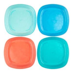dr. brown's stackable plates for toddlers and babies, bpa free, 4-pack, 4m+