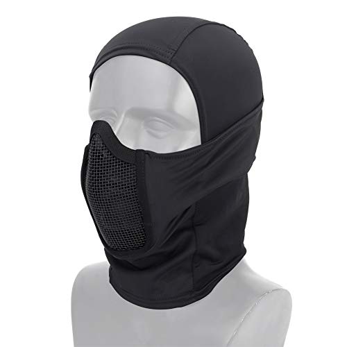 OAREA Tactical Full Face Mask Balaclava Cap Motorcycle Army Airsoft Paintball Headgear Metal Mesh Hunting Protective Mask