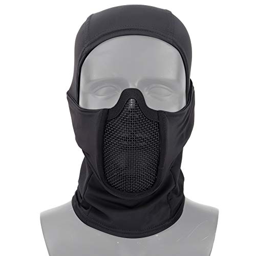 OAREA Tactical Full Face Mask Balaclava Cap Motorcycle Army Airsoft Paintball Headgear Metal Mesh Hunting Protective Mask