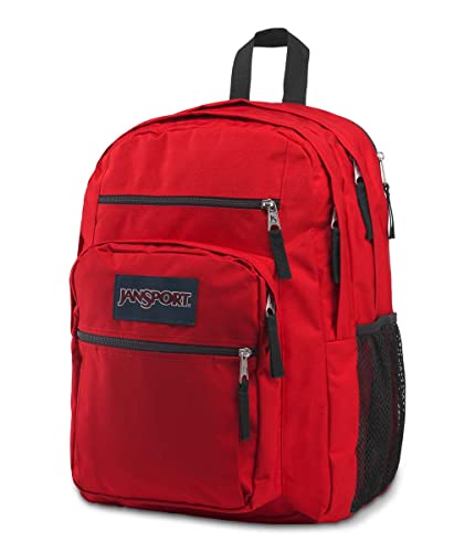 JanSport Big Laptop Backpack for College - Computer Bag with 2 Compartments, Ergonomic Shoulder Straps, 15” Laptop Sleeve, Haul Handle - Book Rucksack, Red Tape