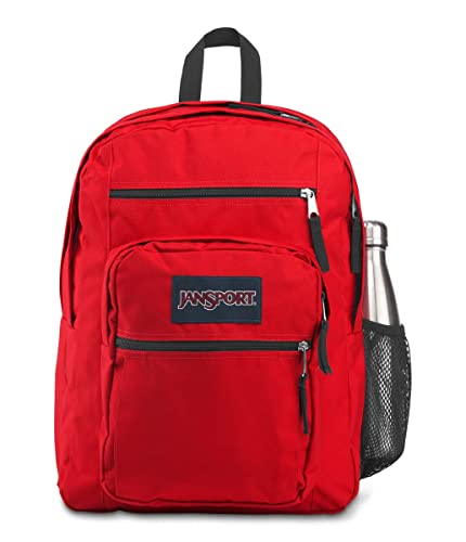 JanSport Big Laptop Backpack for College - Computer Bag with 2 Compartments, Ergonomic Shoulder Straps, 15” Laptop Sleeve, Haul Handle - Book Rucksack, Red Tape