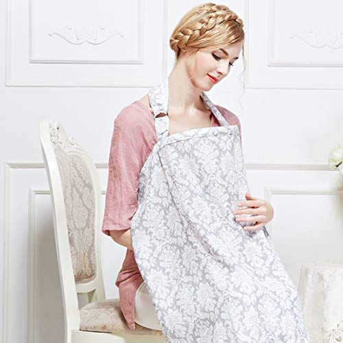 UARERISE Breastfeeding Nursing Cover,Breathable Cotton Privacy Feeding Cover, Feeding Apron,Adjustable Strap, Stylish and Elegant (Style 2)